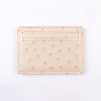 Porte-cartes en cuir véritable à motif d'autruche LZ Factory, étui fin pour cartes de crédit, ultra fin, minimaliste, portefeuille unisexe