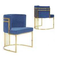Chaise de salle à manger moderne en acier inoxydable, rembourrée en velours avec capitonnage large, nouveau mobilier pour restaurant et usage domestique