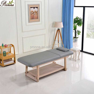 Cama facial de madera maciza para salón de belleza con almacenamiento/cama de tratamiento de belleza cosmética - Product Image 6