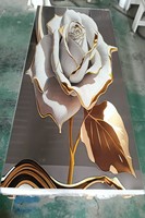 Panneau mural effet marbre brillant UV, imperméable, revêtement mural décoratif en PVC pour la décoration intérieure de la maison et des hôtels