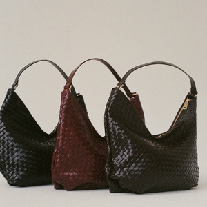 <span class=keywords><strong>Bolsa</strong></span> de Almacenamiento de Ganchillo Reutilizable de Alta Gama con Cordón, Color Liso, Alta Calidad, Duradera, Color Café Oscuro, con Logotipo Personalizado - Product Image 2