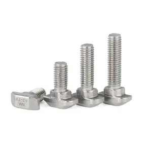 M6 M8 M10 18-8 thép không gỉ Inox ANSI AISI SUS SS 304 316 316L A2 A4 70 80 T Vuông Cổ đầu bu lông với đai ốc và máy giặt din186