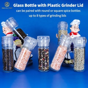 Venta al por mayor: Molinillos de sal y pimienta de vidrio de 100 ml para especias, botellas para envasar sal rosa y molinillos de sal marina. - Product Image 2