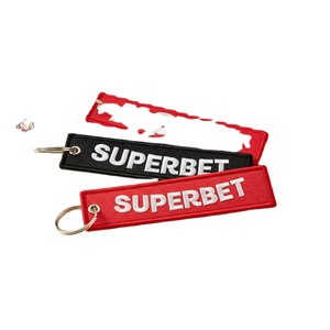 High Quality Fabric Embroidered Keyring Double Side Other Woven <b>Key</b> Chains <b>Custom</b> Logo Tags Embroidery Keychain - Product Image 4