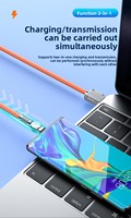 Kabel USB silikon 180 derajat pengisian cepat, kabel USB Tipe C, kemasan kotak warna, transmisi Data