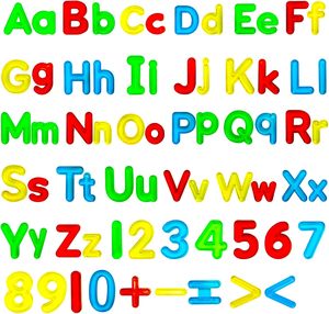 Bộ chữ và số trong suốt, bao gồm chữ in hoa, chữ thường và số bằng nhựa nhiều màu sắc. - Product Image 4