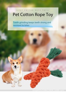Juguete Masticable de Cuerda de Algodón con Forma de Zanahoria para Perros, Juguete Interactivo para la Dentición de Mascotas, Juguete Masticable para Limpiar los Dientes de Perros y Gatos, Juguete para Aliviar el Aburrimiento de Cachorros - Product Image 4