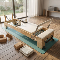 Ensemble de Reformer Pilates Professionnel Durable en Bois – Machine et Chaise de Pilates pour Exercices à Domicile