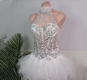 Costume da Palcoscenico per Gruppo di Ragazze Stile Raffinato con Strass Luccicanti e Dettagli a Forma di Sirena - Product Image 3