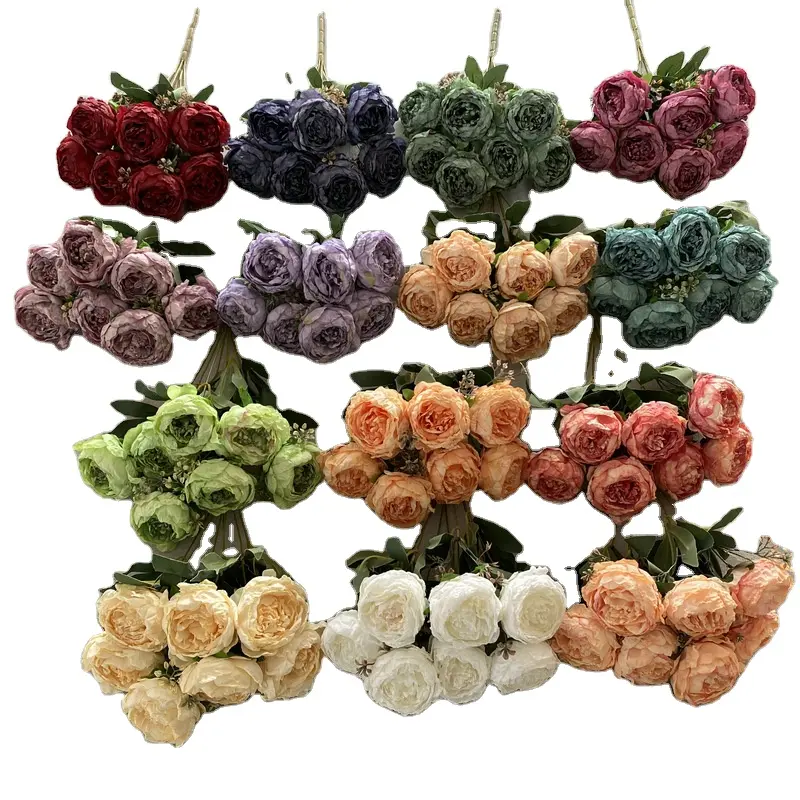 SMD234 nuove peonie essiccate mazzi di fiori stabilizzati per il commercio all'ingrosso con più colori