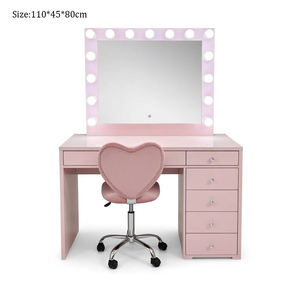 Mesa de Maquillaje OEM <span class=keywords><strong>con</strong></span> Espejo Digital Iluminado, <span class=keywords><strong>Cajones</strong></span> <span class=keywords><strong>con</strong></span> Perillas de Cristal y Cómoda Alta, Tocador de Diseño Personalizado para Exportación - Product Image 4