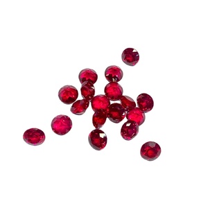 Rubis de laboratoire rond, pierre précieuse lâche, cultivé par procédé <span class=keywords><strong>Verneuil</strong></span>, poli, pierre principale pour bagues et montures de bijoux - Product Image 2