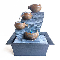 Fuente de Cascada LED para Interior, Decoración de Resina PARA EL Hogar, Función de Agua de Mesa para Adornos de Jardín, Novedad