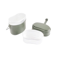 Ensemble de boîtes à lunch allemandes de style militaire Pot en trois pièces en aluminium Design de camping pour l'entraînement Stockage des aliments 1,7 L