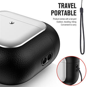 Étui pour écouteurs en TPU souple à motif de cuir plaqué pour <span class=keywords><strong>Airpods</strong></span> 4 pour <span class=keywords><strong>airpods</strong></span> 1 2 3 Pro 2 <span class=keywords><strong>coque</strong></span> sans fil anti-rayures + lanière - Product Image 5