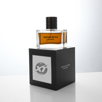 Flacon de parfum rectangulaire en verre épais de luxe Eric, 30 ml, 50 ml, 100 ml, avec bouchon noir, flacon de parfum vide avec vaporisateur