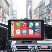 Autoradio portable HD 7 pouces sans fil avec écran tactile CarPlay, lecteur MP5, placement sur tableau de bord, GPS intégré, Android Auto, mains libres