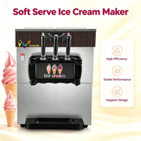 Machine à glace molle compacte à double cylindre pour comptoir, double usage domestique et commercial, pour la restauration, les food trucks et les cafés