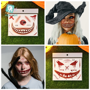 BM ชุดร้านค้าออนไลน์พร้อมรอยสักใบหน้าซอมบี้ปลอมริมฝีปากใหญ่ตกแต่งหน้ากากฮาโลวีนด้วยเลือดสติกเกอร์รอยสักชั่วคราว - Product Image 6