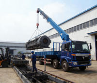 Grue à flèche télescopique montée sur camion de 14 à 16 tonnes, hauteur de levage de 15 m, moteur Yuchai, pompe, boîte de vitesses, roulement, Sinotruck 6x4, cargo
