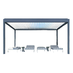 Auvents de jardin d'extérieur, terrasse, auvent, gazebo électrique imperméable, pavillon bioclimatique, pergola en aluminium à lames orientables - Product Image 1