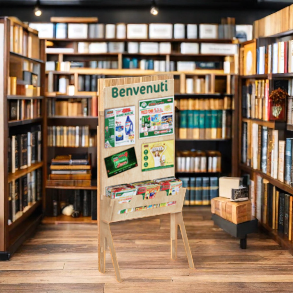 Apache Customizable Modern Plywood Wooden Magazines Display Rack for Bookstores — view 3