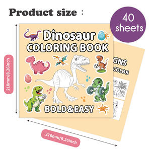 Libro para <span class=keywords><strong>colorear</strong></span> de <span class=keywords><strong>dinosaurios</strong></span> de 40 páginas personalizado al por mayor, bonito libro de dibujo de dibujos animados para niños, A4, libros para <span class=keywords><strong>colorear</strong></span> de animales con Encuadernación perfecta, papel - Product Image 2