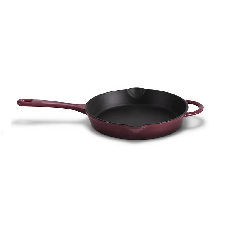 Amazon hot selling 10 inch customized enamel cooking pan Cast Iron frying pan skillet fry pan