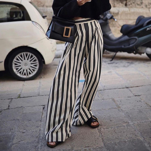 Abbigliamento da strada abiti da donna alla moda <span class=keywords><strong>pantaloni</strong></span> <span class=keywords><strong>a</strong></span> <span class=keywords><strong>righe</strong></span> <span class=keywords><strong>pantaloni</strong></span> da donna <span class=keywords><strong>pantaloni</strong></span> <span class=keywords><strong>lunghi</strong></span> <span class=keywords><strong>a</strong></span> vita alta <span class=keywords><strong>a</strong></span> gamba larga per donna - Product Image 2