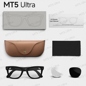Nouvelles lunettes intelligentes MT5 ULTRA avec 8 millions de pixels, étui de charge, réduction de bruit à double microphone, traduction IA - Product Image 4