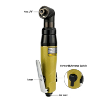 Tournevis pneumatique industriel robuste à angle droit de 90 degrés, 60 Nm, 9000 tr/min, 1/4 pouce, outil d'assemblage