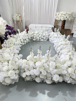 IFG Groothandel Zijde Kunstmatige Zuiver Witte Bloemloper voor Bruiloft, Thanksgiving, Feest, Huisdecoratie - Handgemaakt