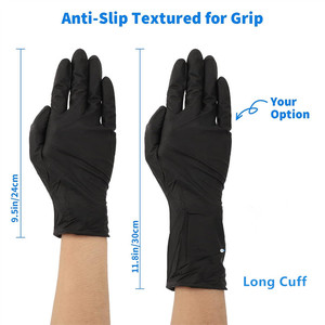 Usine 12 ''Long Tatouage Barbershop Cheveux Nail Art Salon De Beauté Barber Hôtel Alimentaire Mécanicien Jetable De Protection Noir Gants - Product Image 2