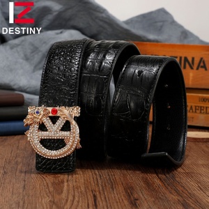 Fashion Rhinestone Dragon Buckle Factory Wholesale Genuine Leather Luxury Brand Famous Men Designer <strong>Belt</strong> - Product Image 5
