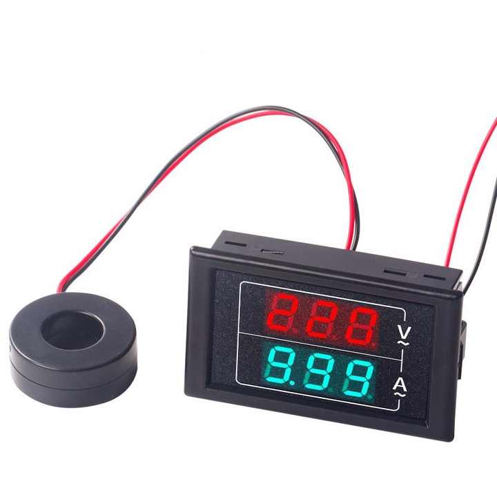 AC Digital Voltmeter Ammeter – 60-500V, 0-100A, Dual LED Display With ...