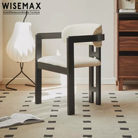 WISEMAX FURNITURE Chaises de salle à manger élégantes et minimalistes en bois, structure en bois massif, tissu en velours, chaises individuelles de loisirs pour salle à manger