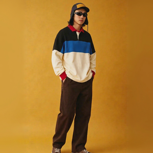 <b>Men's</b> Autumn Color Block Turn Down Collar Long Sleeve Top Streetwear Casual Tracksuit <b>Shirt</b> - Product Image 1