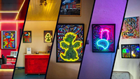 Peinture décorative néon LED Pop Art, toile encadrée avec bordure néon, affiche lumineuse pour la décoration murale de la maison, du bureau ou de la salle d'étude