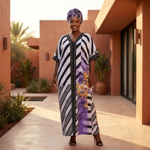 <span class=keywords><strong>Robe</strong></span> longue traditionnelle africaine pour femmes, grande taille, style Dubaï, Kaftan musulman, Abaya, <span class=keywords><strong>robe</strong></span> de soirée, coton Ankara, décontractée pour l'été - Product Image 2