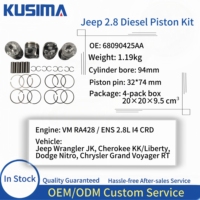 Piston de moteur diesel de qualité OEM 94 mm avec jeu de segments et axe de piston pour Jeep Wrangler JK 2.8L CRD 68090425AA Ensemble piston STD 050