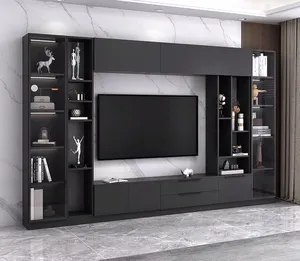 Custom home furniture modern design rectangular combination wall TV stand cabinet table