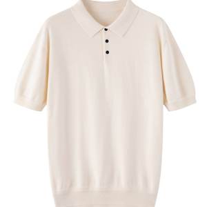 POLO de algodón de punto para hombre, suéter de golf de punto sólido, Jersey informal de manga corta de verano para negocios - Product Image 1