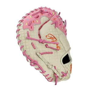 Sarung tangan bisbol kulit Ninja, sarung tangan bisbol dasar pertama gaya Icecream 12.75 inci, sarung tangan produsen Leago