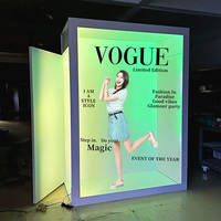 Boîte de photomaton personnalisable de haute qualité 2026 : Nouveaux arrière-plans LED RGB Vogue à 360 degrés
