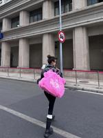 Sac fourre-tout d'hiver en peluche rose brodé tendance, grand sac de rangement, sac à bandoulière en fourrure pour femme – Grande Vente