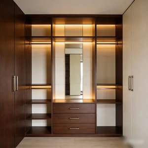 Armario Moderno a Medida con Diseño Personalizado, Armario de Melamina con Puerta de Madera Sólida, Muebles de Almacenamiento para Dormitorio - Product Image 3