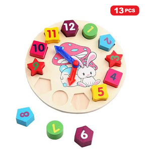 Montessori Giocattolo di Legno Educativo Forma Ordinamento Orologio Blocchi di Puzzle Di Insegnamento Tempo Numero di Blocchi Di Puzzle Sorter Puzzle - Product Image 5