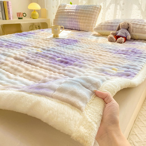 Juego <span class=keywords><strong>de</strong></span> Sábanas <span class=keywords><strong>de</strong></span> Tres Piezas <span class=keywords><strong>de</strong></span> Lujo Ligero, Forradas <span class=keywords><strong>de</strong></span> Felpa <span class=keywords><strong>de</strong></span> Pelo <span class=keywords><strong>de</strong></span> Conejo Engrosado, Antiácaros, Cálidas para Invierno, Cobertura Completa del Colchón - Product Image 6