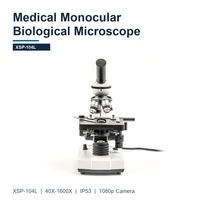 Mikroskop Monokuler Tahan Cipratan XSP-104L IP53 dengan Output Digital 1080p untuk Penyaringan Sampel Klinis