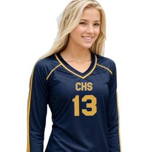 Divisa da <span class=keywords><strong>Pallavolo</strong></span> Femminile di Alta Qualità 2024, Maglia Personalizzata Sublimata a Maniche Lunghe - Product Image 1